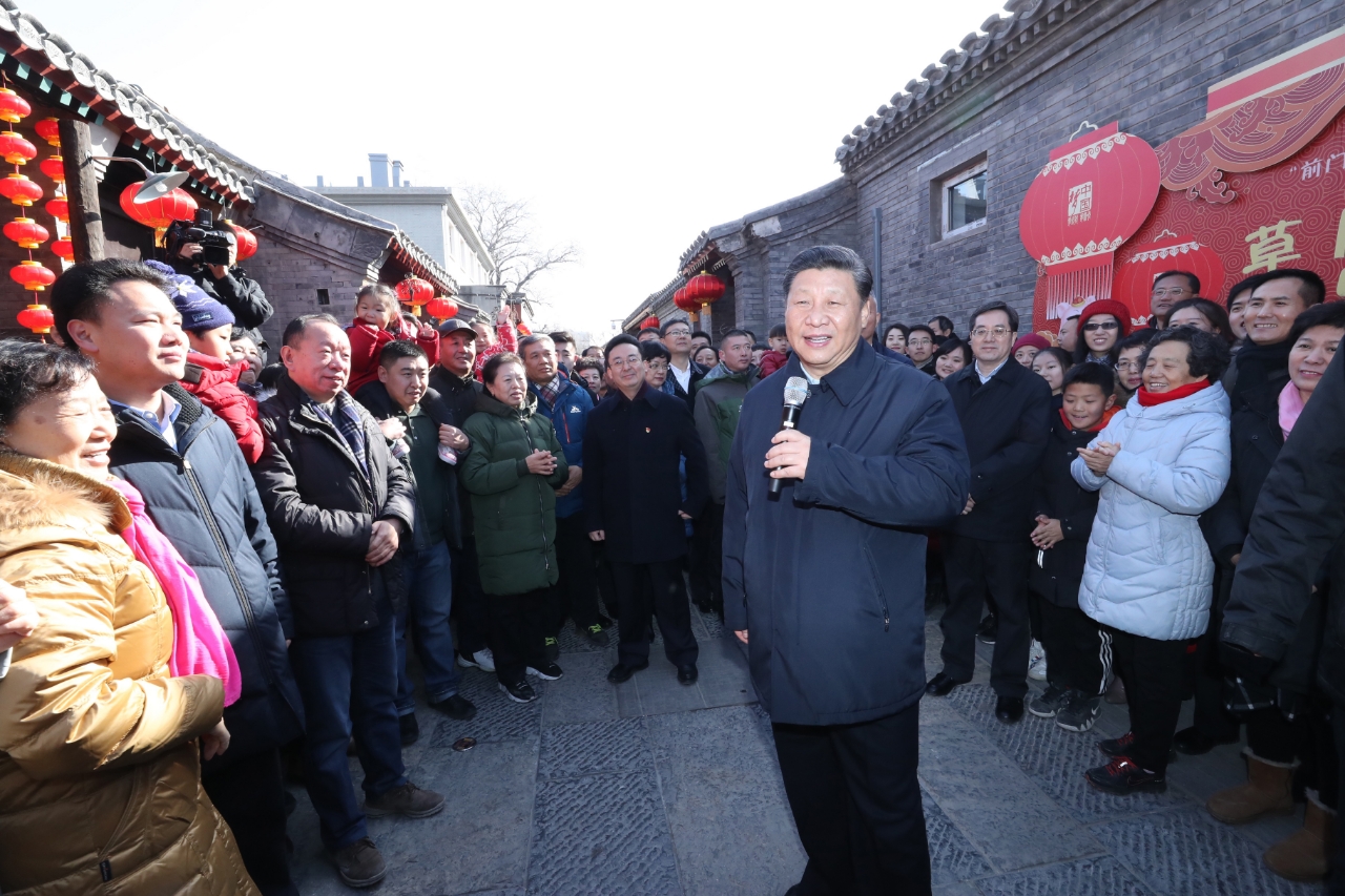 2019年2月1日，習(xí)近平總書記在前門東區(qū)草廠四條胡同給大家拜年，并向全國(guó)各族人民致以新春祝福。